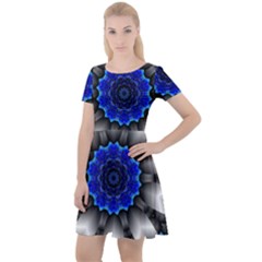 Kaleidoscope Abstract Round Cap Sleeve Velour Dress  by Ndabl3x