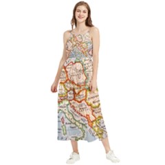 Map Europe Globe Countries States Boho Sleeveless Summer Dress by Ndabl3x