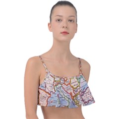 Map Europe Globe Countries States Frill Bikini Top by Ndabl3x