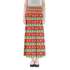 Christmas Papers Red And Green Full Length Maxi Skirt by Ndabl3x