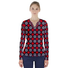 Dart Board Target Game V-neck Long Sleeve Top by Ndabl3x