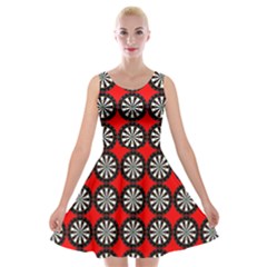 Dart Board Target Game Velvet Skater Dress by Ndabl3x