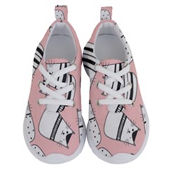 Cute Cats Cartoon Seamless-pattern Running Shoes by Vaneshart