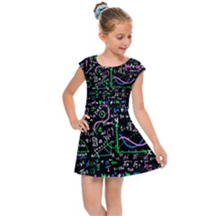 Math-linear-mathematics-education-circle-background Kids  Cap Sleeve Dress by Vaneshart