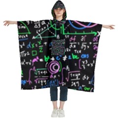 Math-linear-mathematics-education-circle-background Women s Hooded Rain Ponchos by Vaneshart