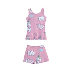 Cute-unicorn-seamless-pattern Kids  Boyleg Swimsuit by Vaneshart