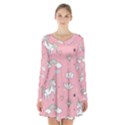 Cute-unicorn-seamless-pattern Long Sleeve Velvet V-neck Dress View1