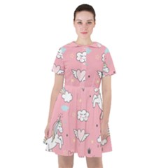 Cute-unicorn-seamless-pattern Sailor Dress by Vaneshart