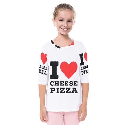 I Love Cheese Pizza Kids  Quarter Sleeve Raglan Tee by ilovewhateva