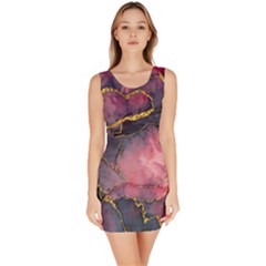 Pink Texture Resin Bodycon Dress by Vaneshop