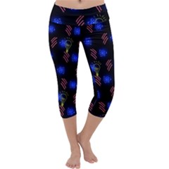 Background Pattern Graphic Capri Yoga Leggings by Vaneshop