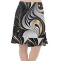 Pattern Gold Marble Fishtail Chiffon Skirt View1