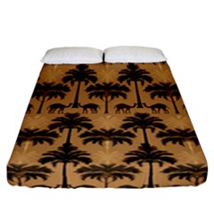 Camel Palm Tree Fitted Sheet (california King Size) by Vaneshop