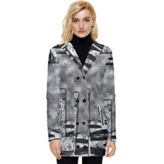 Background Pattern Geometric Design Button Up Hooded Coat  by Vaneshop