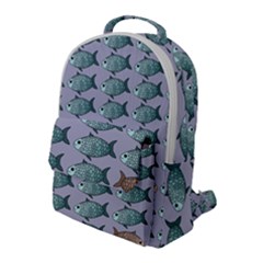 Fishes Pattern Background Theme Art Flap Pocket Backpack (large) by Vaneshop