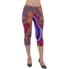 Colorful Piece Abstract Lightweight Velour Capri Leggings  by Vaneshop