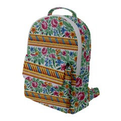 Flower Fabric Design Flap Pocket Backpack (large) by Vaneshop