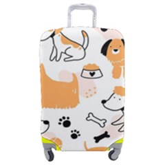 Seamless Pattern Of Cute Dog Puppy Cartoon Funny And Happy Luggage Cover (medium) by Wav3s