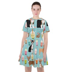 Chihuahua Bubble Kawaii Boba Tea Cute Dog Sailor Dress by Wav3s