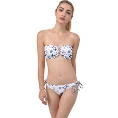 Panda Floating In Space And Star Twist Bandeau Bikini Set by Wav3s