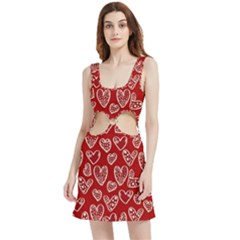 Vector Seamless Pattern Of Hearts With Valentine s Day Velour Cutout Dress by Wav3s