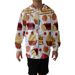 Seamless Pattern Hand Drawing Cartoon Dessert And Cake Kids  Hooded Windbreaker by Wav3s