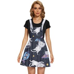 Space Cat Illustration Pattern Astronaut Apron Dress by Wav3s