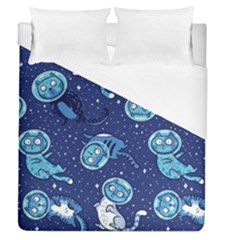 Cat Spacesuit Space Suit Astronaut Pattern Duvet Cover (queen Size) by Wav3s