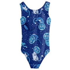 Cat Spacesuit Space Suit Astronaut Pattern Kids  Cut-out Back One Piece Swimsuit by Wav3s