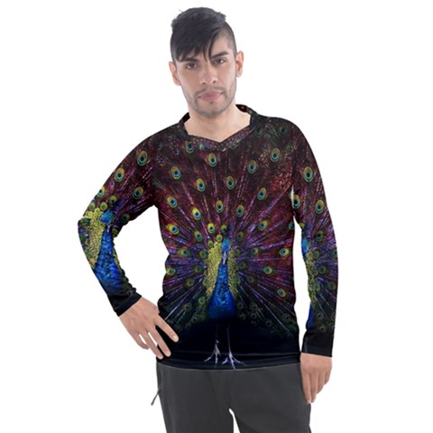 Peacock Feathers Men s Pique Long Sleeve Tee by Wav3s