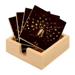 Peacock Feathers Bamboo Coaster Set by Wav3s