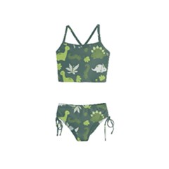 Cute Dinosaur Pattern Girls  Tankini Swimsuit by Wav3s