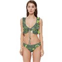 Cute Dinosaur Pattern Low Cut Ruffle Edge Bikini Set View1