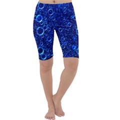 Blue Bubbles Abstract Cropped Leggings  by Vaneshop