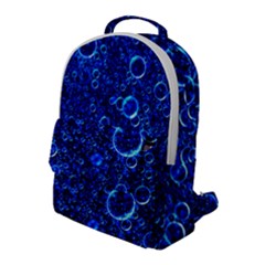 Blue Bubbles Abstract Flap Pocket Backpack (large) by Vaneshop