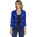 Blue Bubbles Abstract Women s Casual 3/4 Sleeve Spring Jacket View1