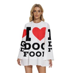 I Love Dog Food Round Neck Long Sleeve Bohemian Style Chiffon Mini Dress by ilovewhateva