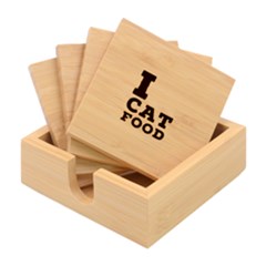 I Love Cat Food Bamboo Coaster Set by ilovewhateva