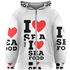 I Love Sea Food Kids  Zipper Hoodie Without Drawstring by ilovewhateva