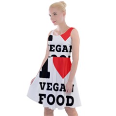 I Love Vegan Food  Knee Length Skater Dress by ilovewhateva