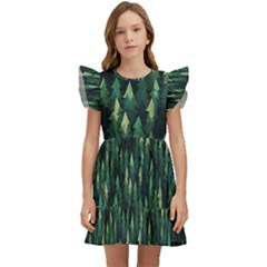 Forest Illustration Kids  Winged Sleeve Dress by Grandong