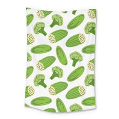 Vegetable Pattern With Composition Broccoli Small Tapestry by Grandong