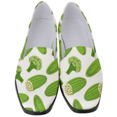 Vegetable Pattern With Composition Broccoli Women s Classic Loafer Heels by Grandong