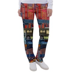 The City Style Bus Fantasy Architecture Art Women s Casual Pants by Grandong