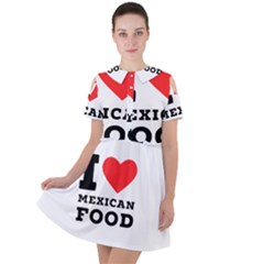 I Love Mexican Food Short Sleeve Shoulder Cut Out Dress 