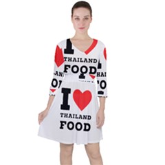 I Love Thailand Food Quarter Sleeve Ruffle Waist Dress by ilovewhateva