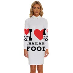 I Love Thailand Food Long Sleeve Shirt Collar Bodycon Dress by ilovewhateva