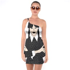 Wednesday Addams One Shoulder Ring Trim Bodycon Dress by Fundigitalart234