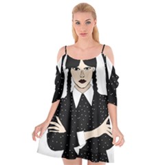 Wednesday Addams Cutout Spaghetti Strap Chiffon Dress by Fundigitalart234