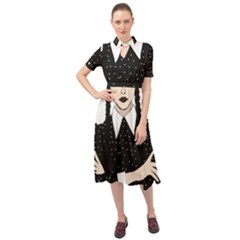 Wednesday Addams Keyhole Neckline Chiffon Dress by Fundigitalart234